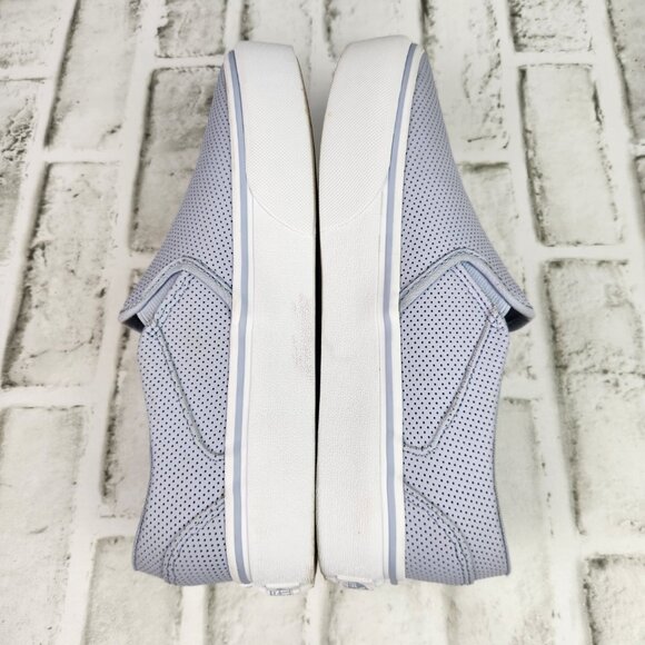 Vans Asher Deluxe Perforated Platform Women's Sz 8 Sky Blue Leather Slip-On Shoe - Picture 7 of 10